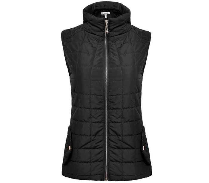 Hount Women Vest Hoodie Solid Winter Quilted padded Jacket